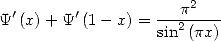   '      '        ---p2---
Y (x)+ Y  (1 - x) = sin2(px)