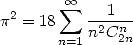          oo 
p2 = 18 sum  --1---
       n=1n2Cn2n