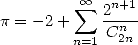          sum  oo  2n+1
p = -2 +    Cn--
        n=1   2n
