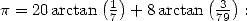 p = 20arctan(1-)+ 8arctan (3-):
             7           79  