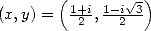        (       V~ -)
(x,y) =  1+2i, 1-i2-3 