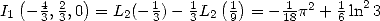   (  4 2  )       1   1  (1 )    1     1  2
I1 - 3,3,0 = L2(- 3)- 3L2  9 = - 18p2 + 6 ln 3  